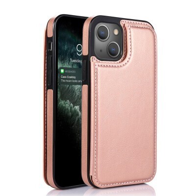Leather Wallet Cover Case With Back Flip for iPhone 15 Pro Max